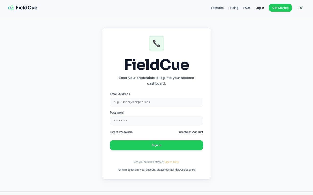 FieldCue Affiliate Partner Program Landing Page